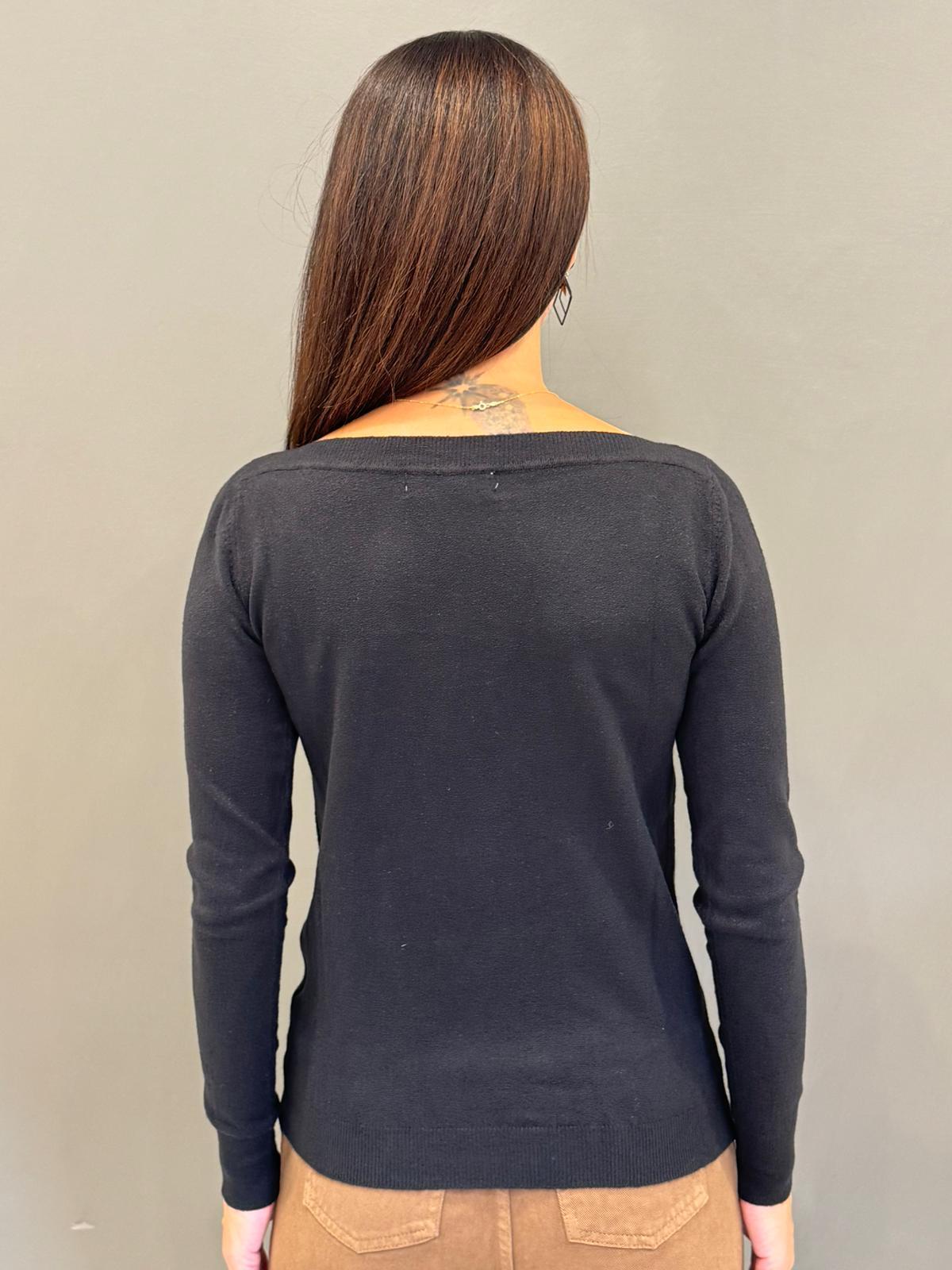 Maglia scollo a barca in viscosa e lana 20002 NE CRISTINA GAVIOLI 