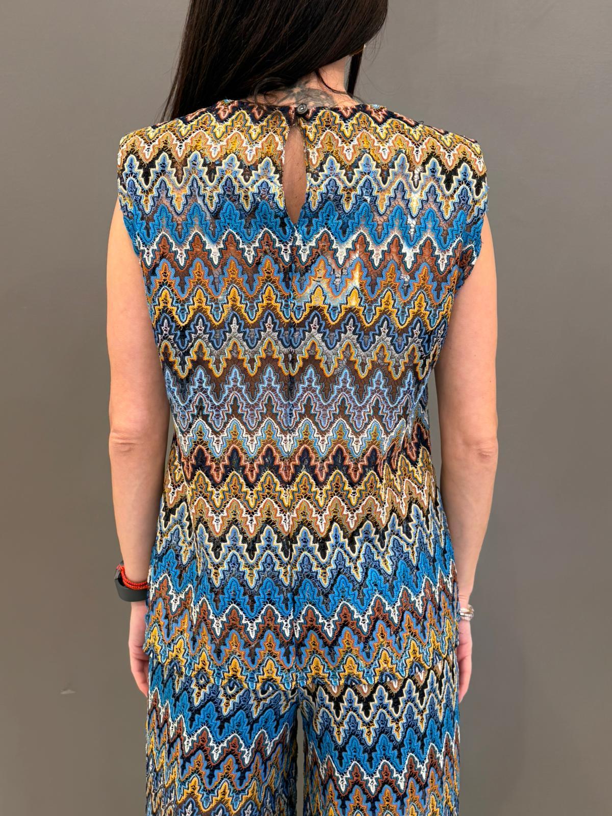 Blusa pizzo stile missoni CC217-26 BL REALI 