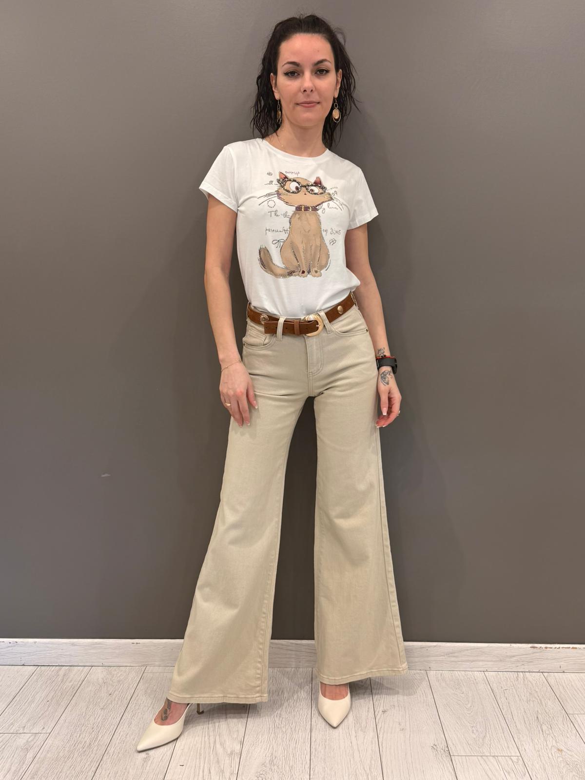 Pantaloni denim color wide HD32504 SA CRISTINA GAVIOLI 