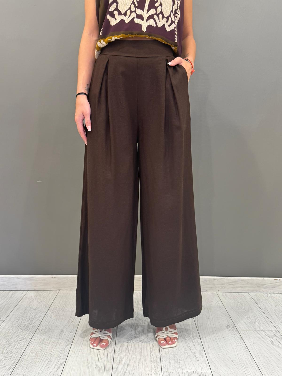 Pantaloni palazzo misto lino L2337 MO REBECCA 