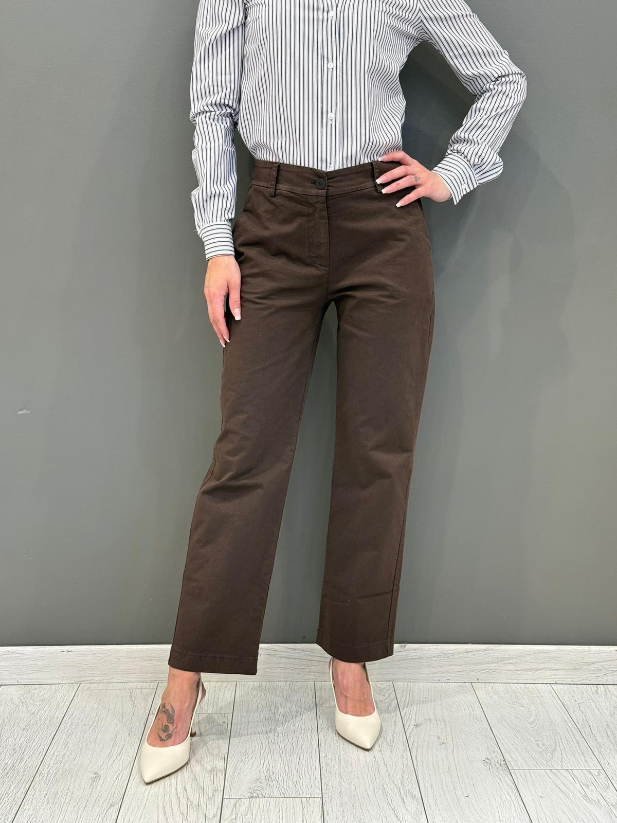 pantaloni chinos dritto gabardina