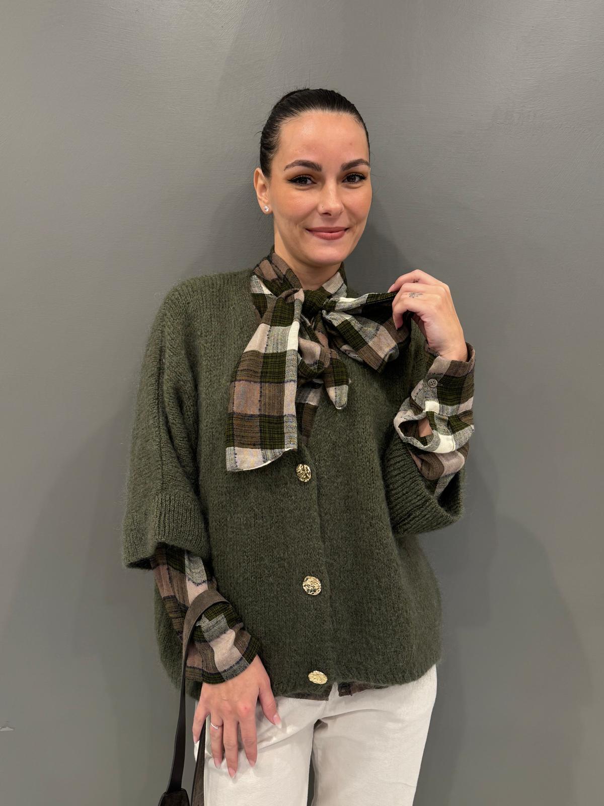 Cardigan misto mohair oversize 23059-1 VE REBECCA 