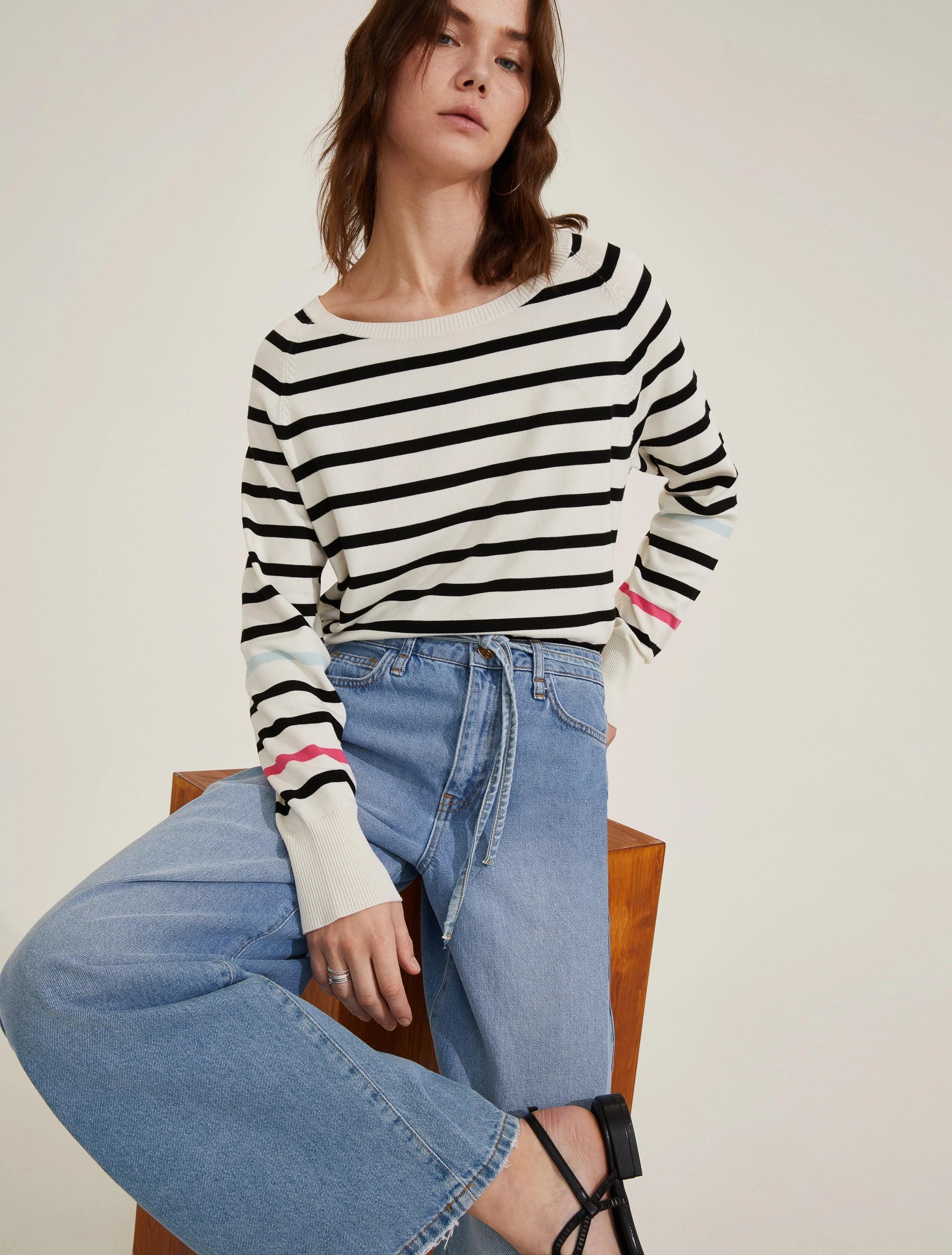 Maglia a righe in viscosa