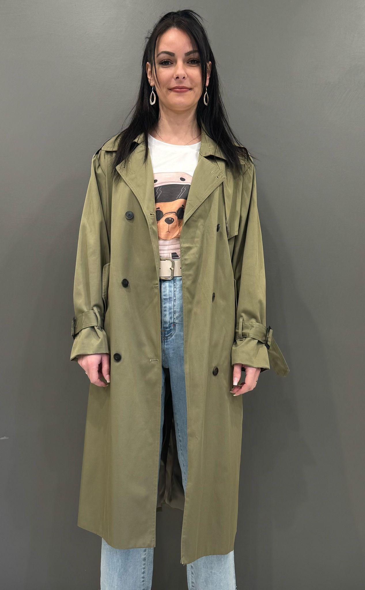 trench lungo con cintura YE150086V1 OL CRISTINA GAVIOLI 