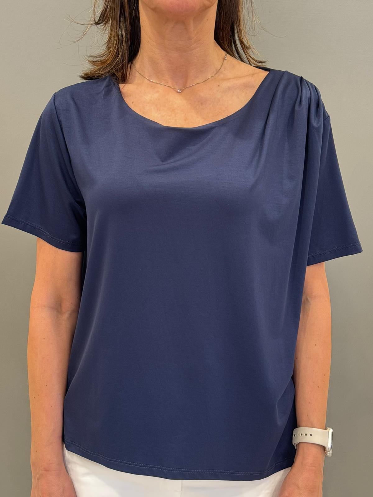 Casacca con drappeggio tessuto lyocel