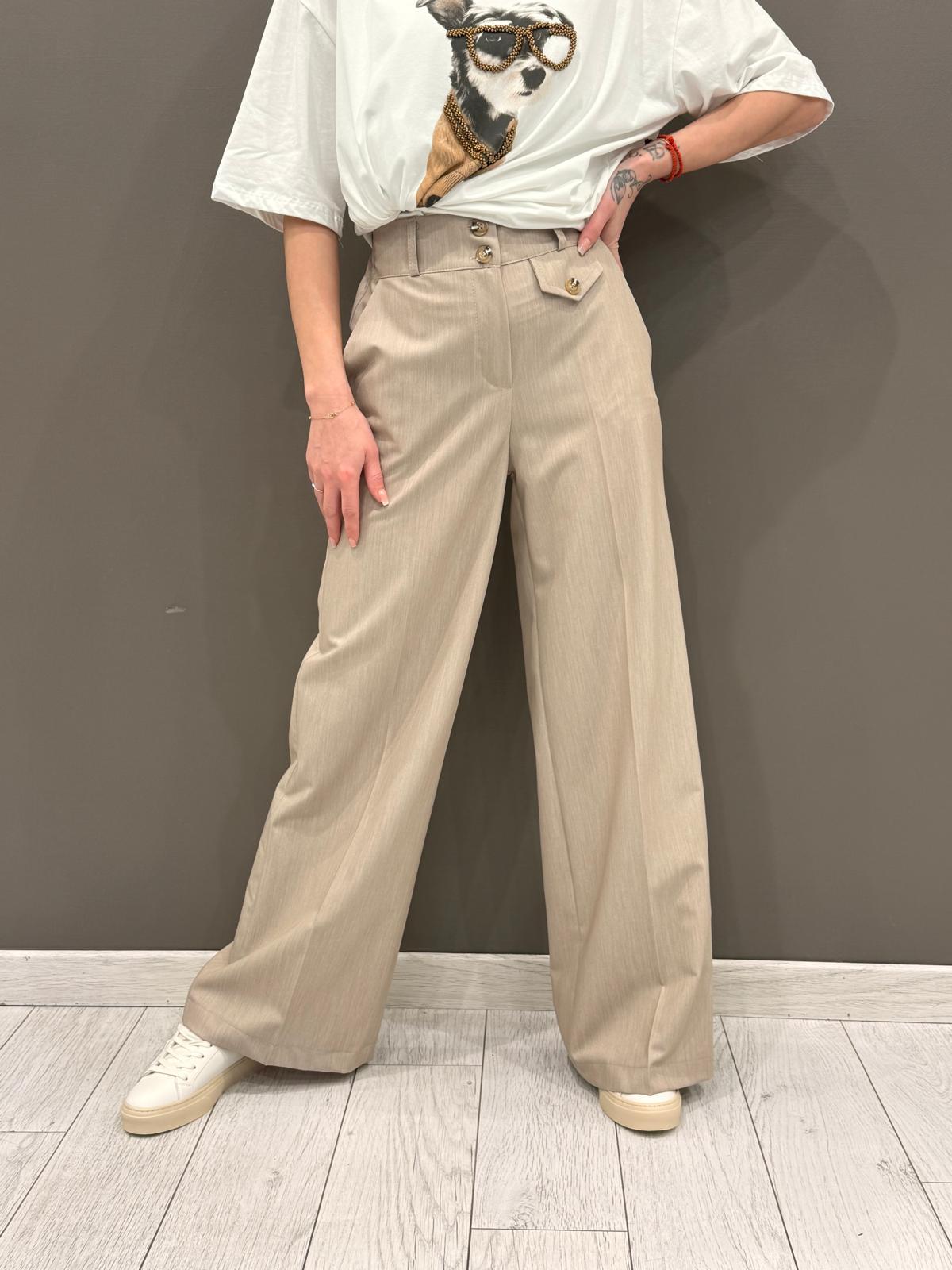 Pantalone con taschino wide leg P1512 TA REALI 