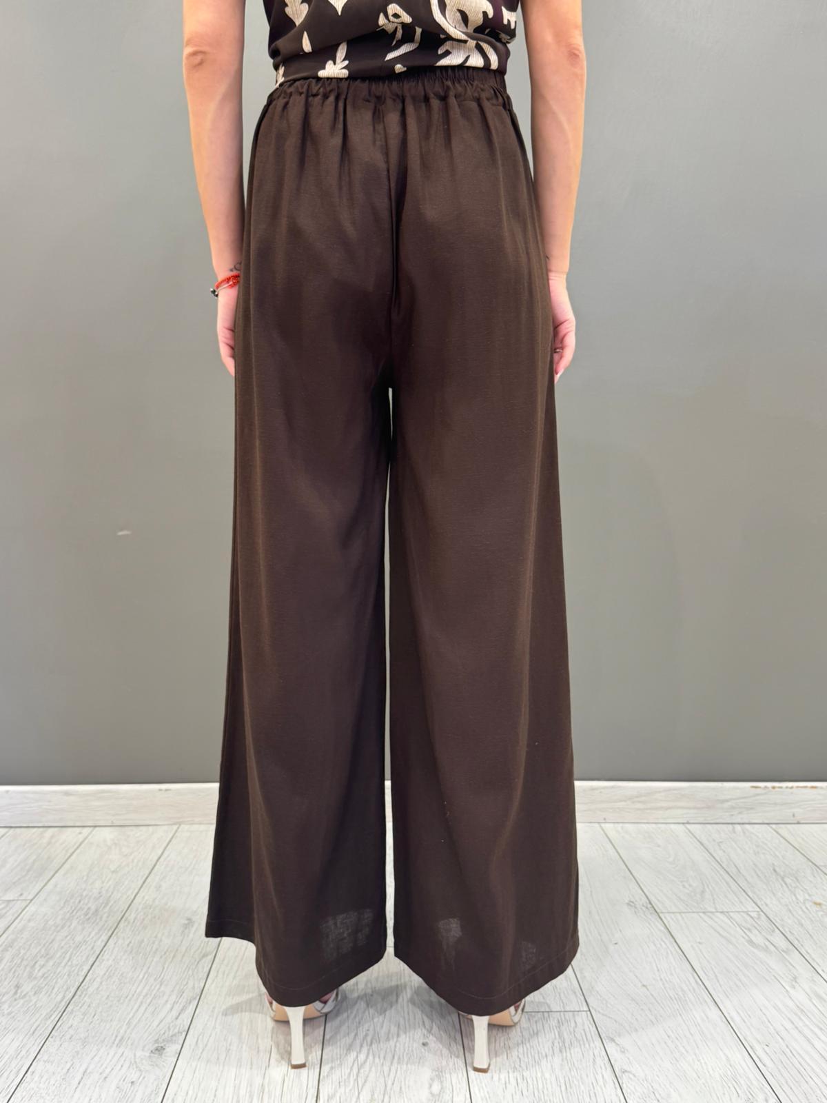 Pantaloni palazzo misto lino L2337 MO REBECCA 