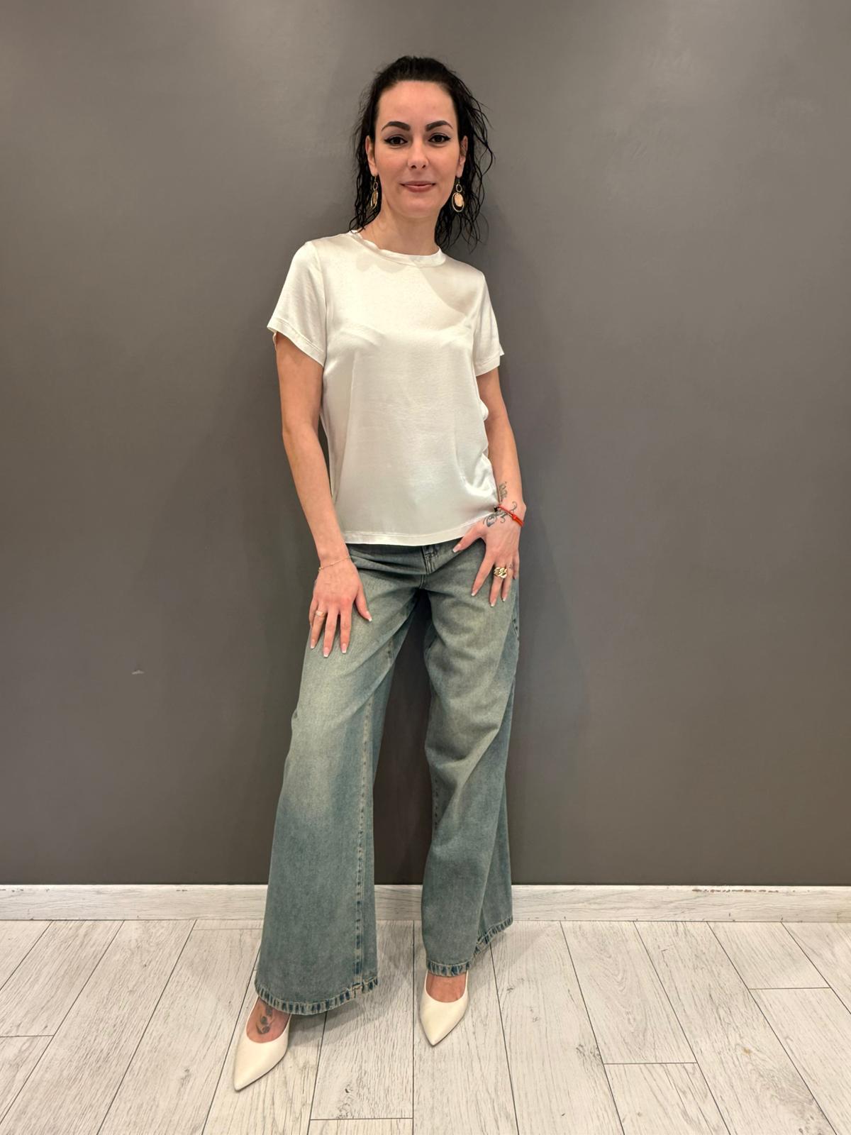 Casacca elasticizzata viscosa FA535B BU CRISTINA GAVIOLI 