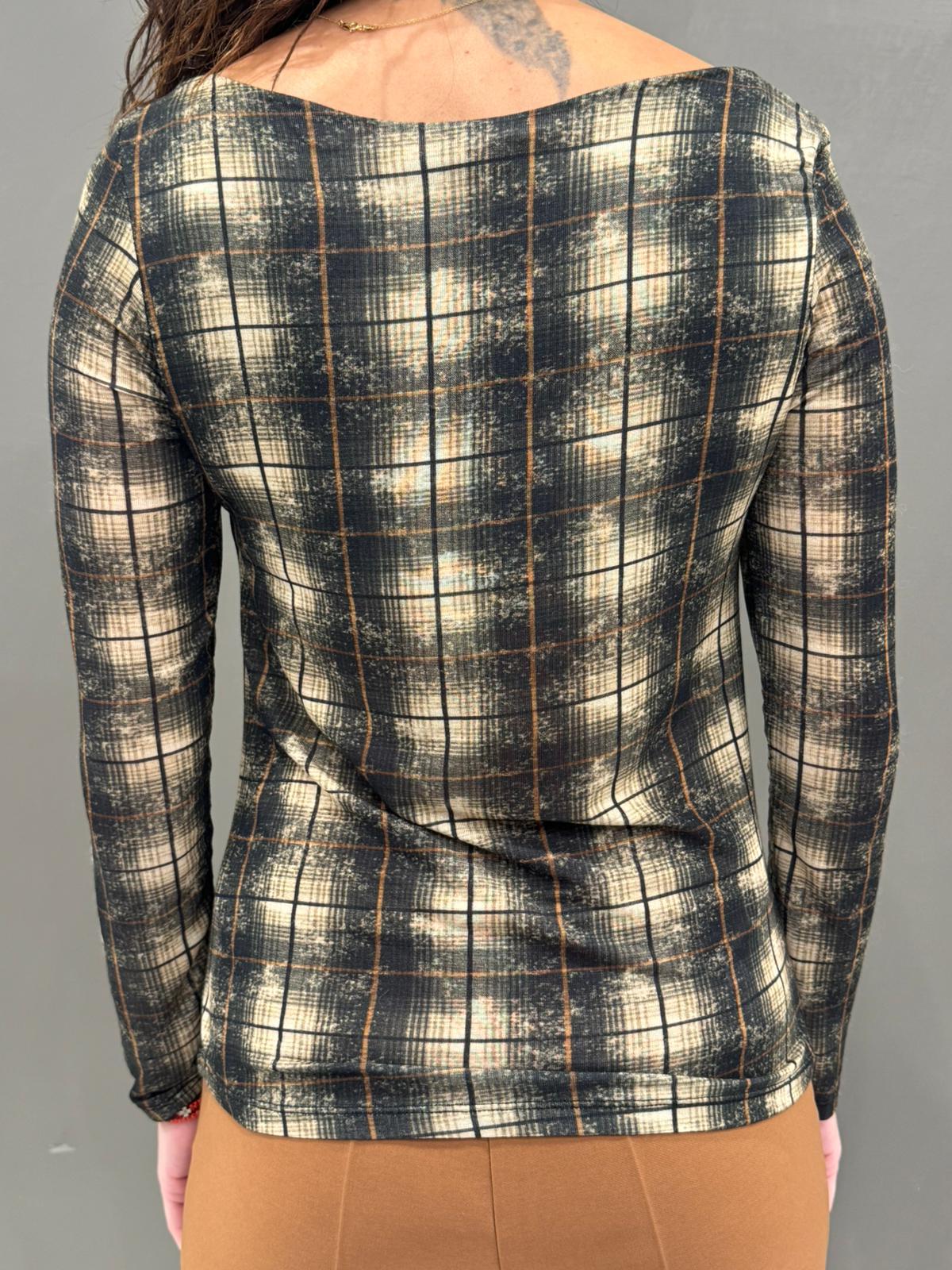 maglia scollo barca ml fantasia 19782F1 BO REBECCA 