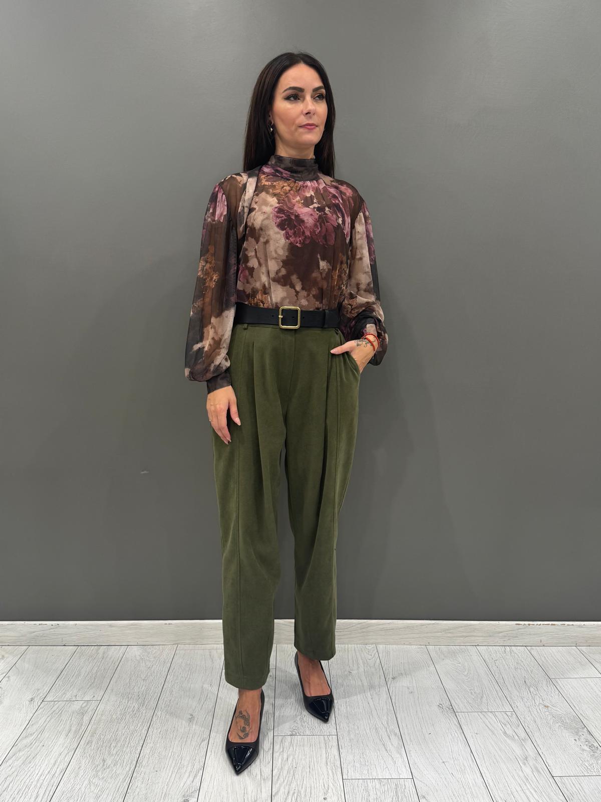 Blusa donna  in tulle con maxi fiori 19622FTULL2 CA CRISTINA GAVIOLI 