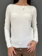 Maglia scollo a barca in viscosa e lana 20002 PA CRISTINA GAVIOLI 