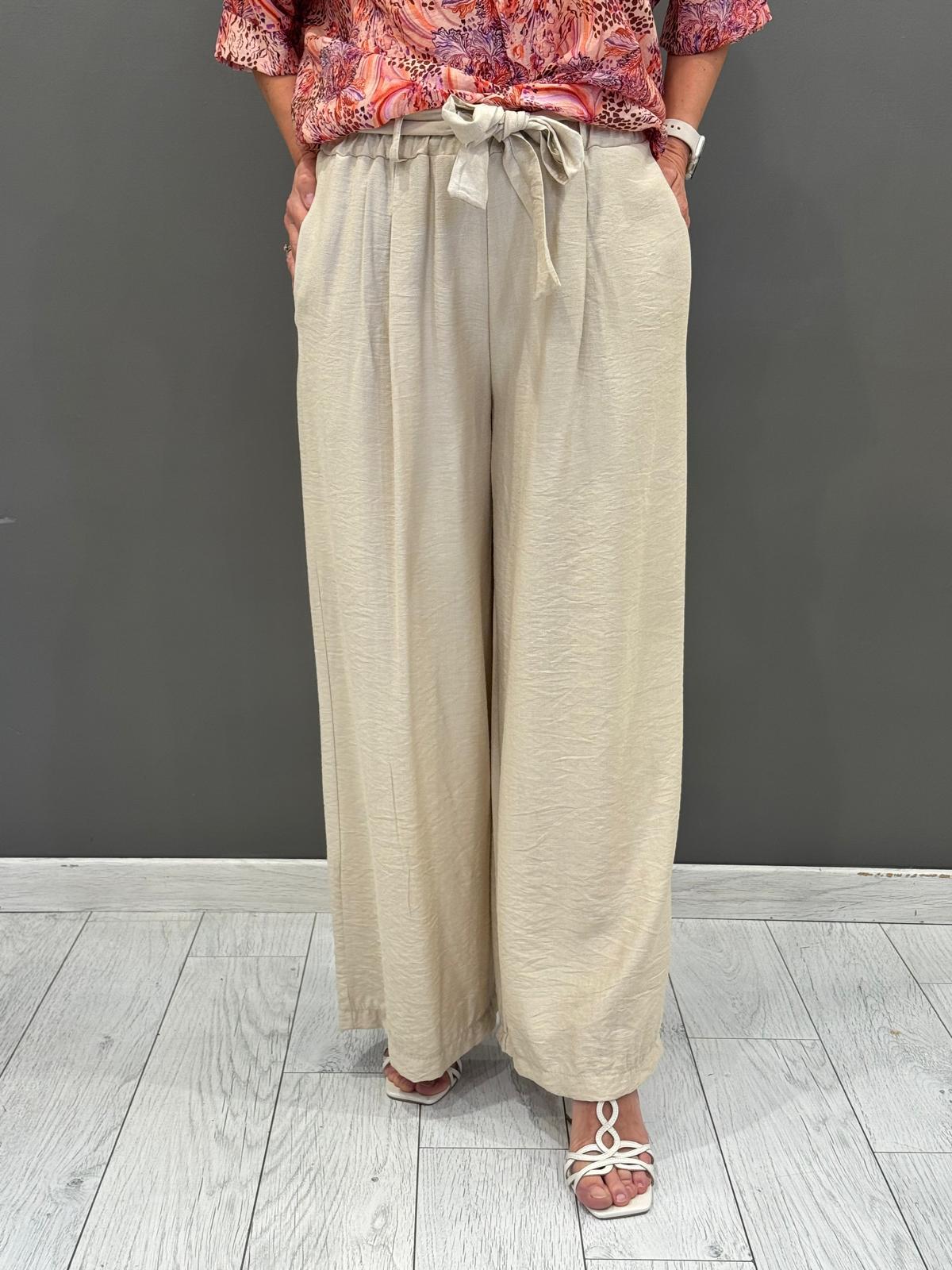 Pantaloni wide con fiocco