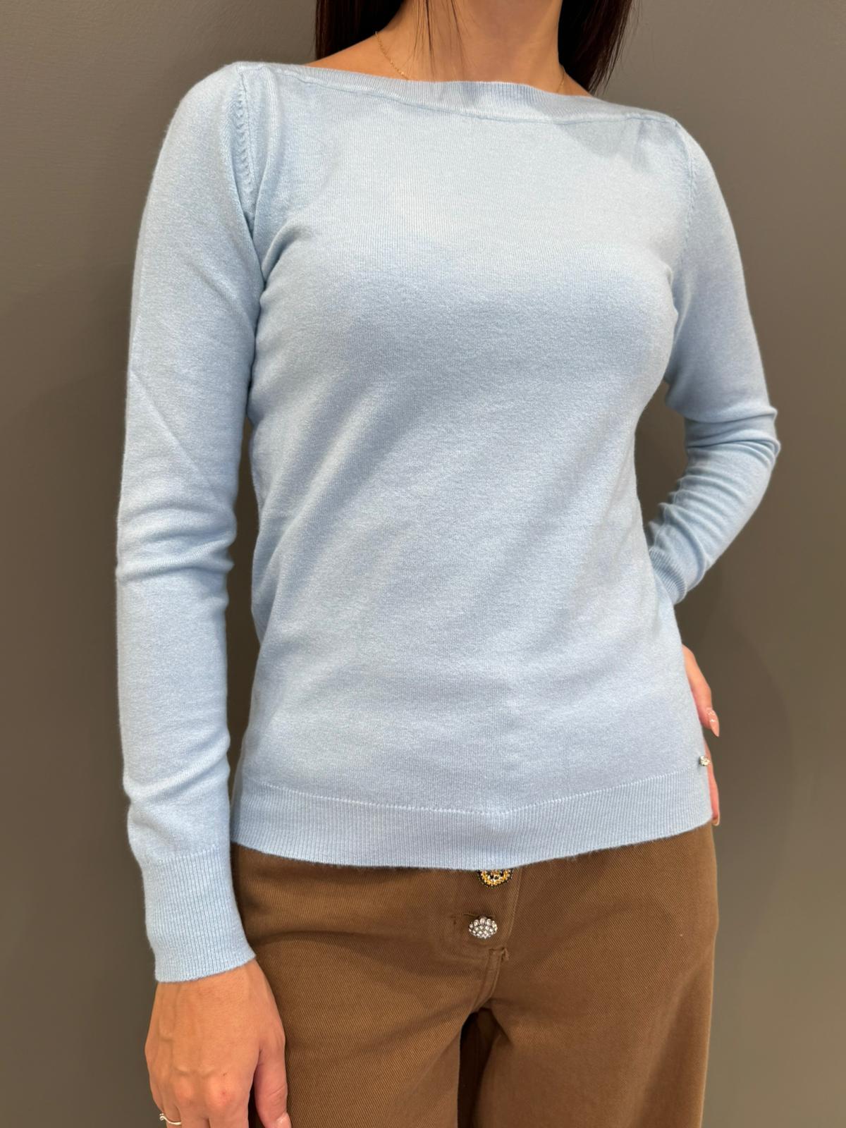 Maglia scollo a barca in viscosa e lana 20002 CE CRISTINA GAVIOLI 