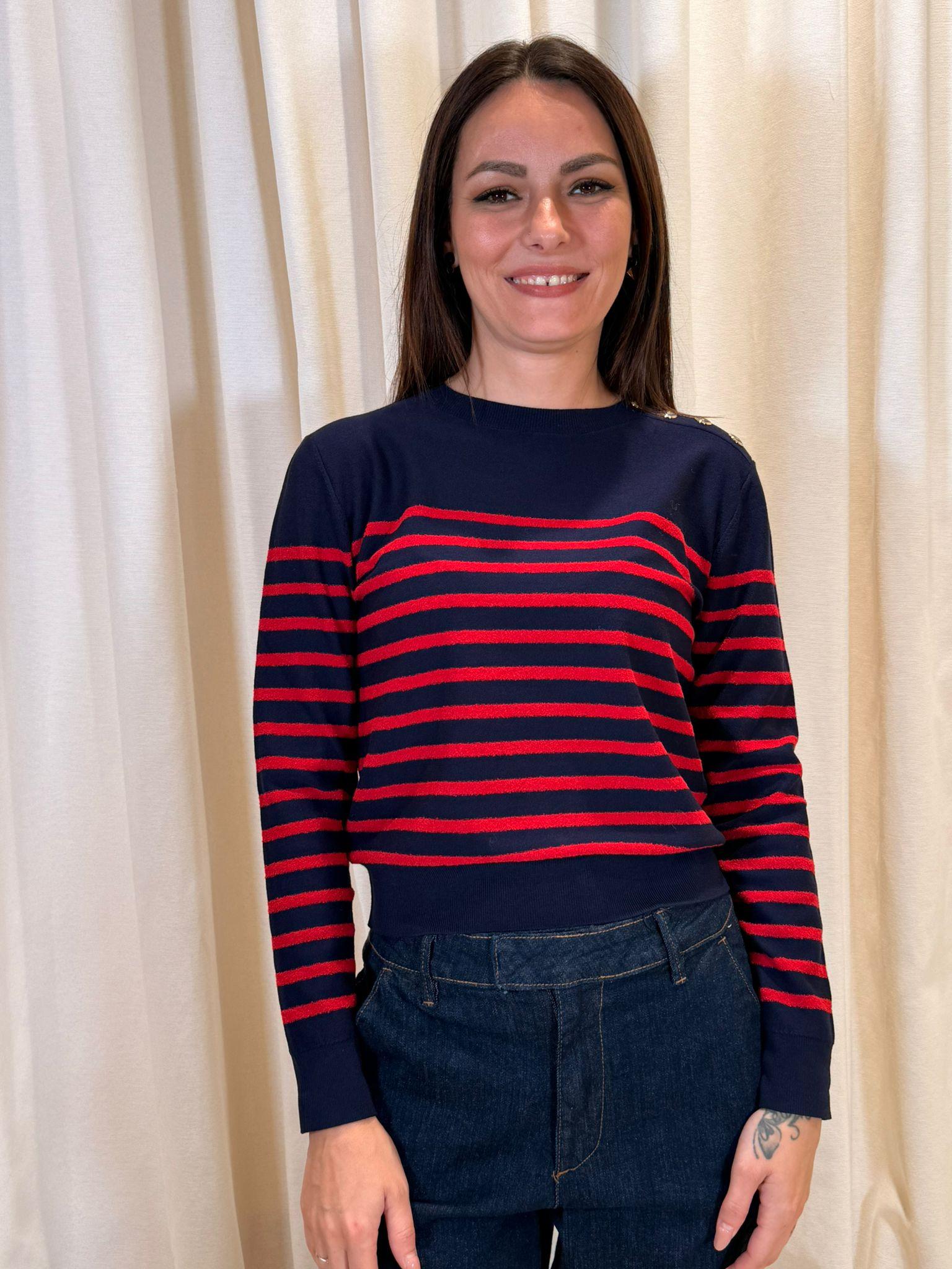 Maglia rigata viscosa lavorazione bouclè CANNA 002 MARELLA SPORT 