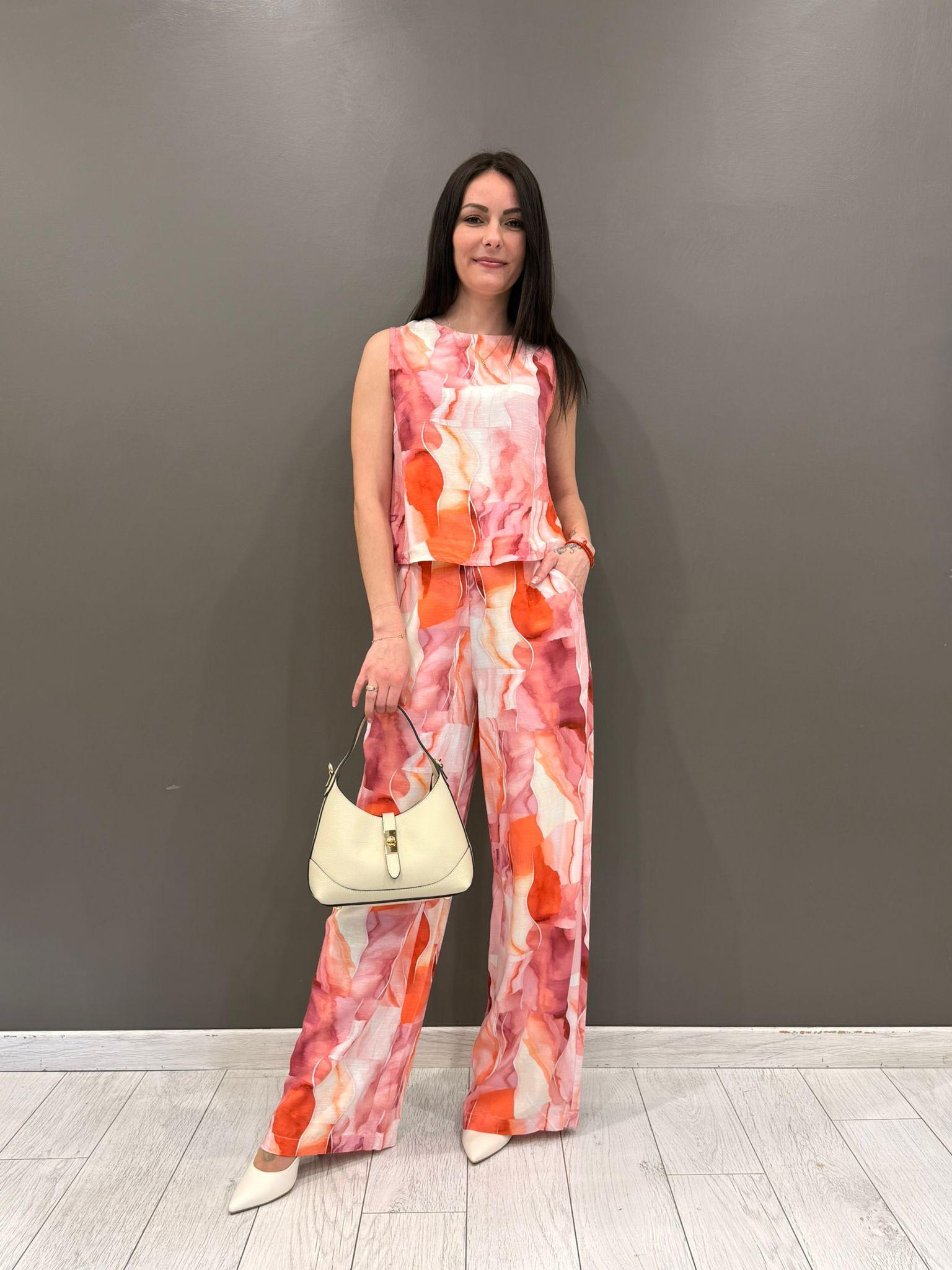 Top fantasia con bottoni dietro 31532 U CRISTINA GAVIOLI 