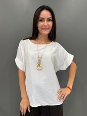 Blusa over in tessuto fluido 6553 PA REBECCA 