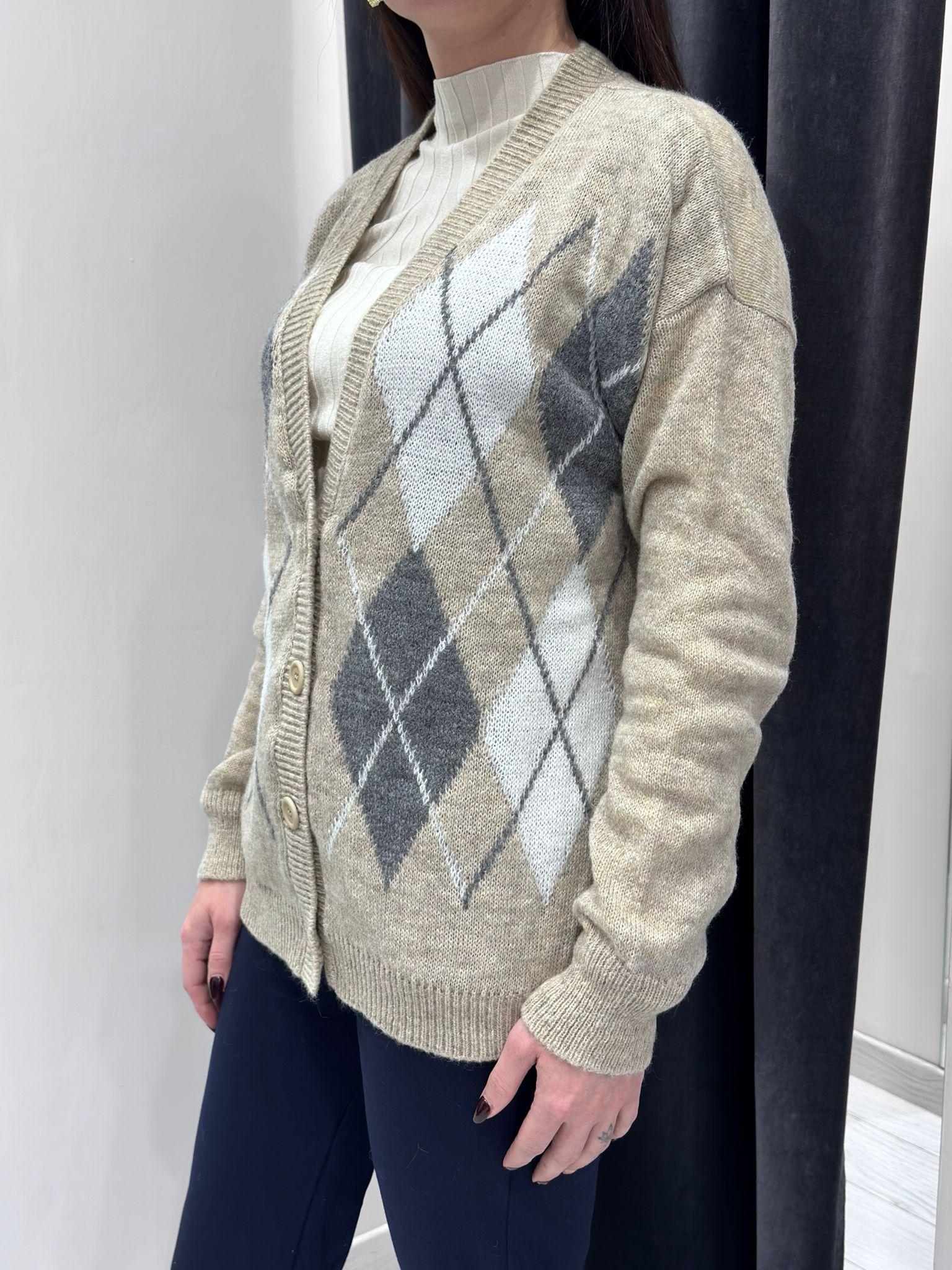 Cardigan rombi I-26816 BEPA REALI 