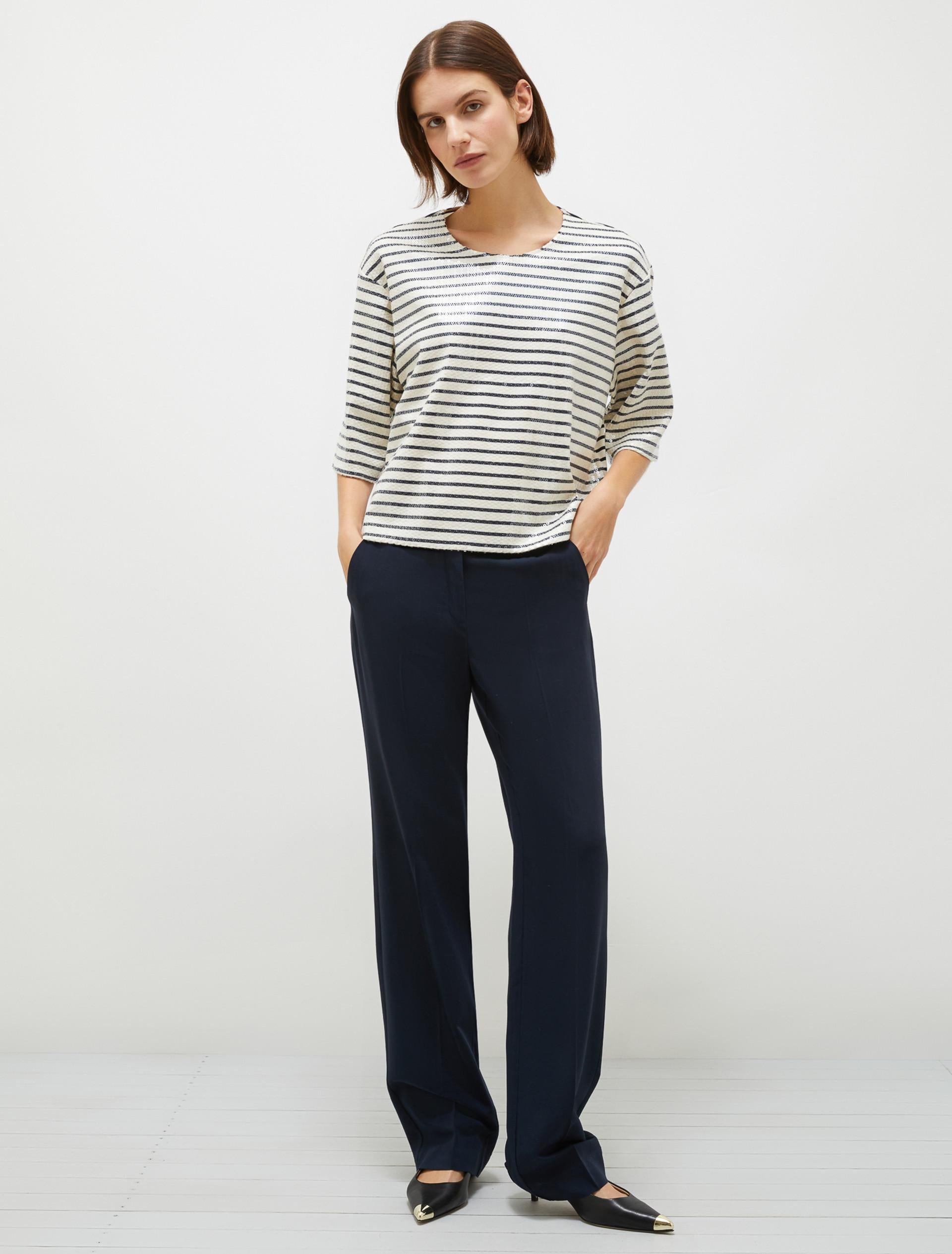 Pantalone fluido in viscosa e lana stretch