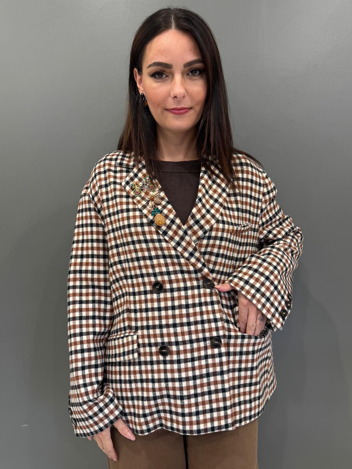 Blazer doppiopetto a quadri B141 00 CRISTINA GAVIOLI 
