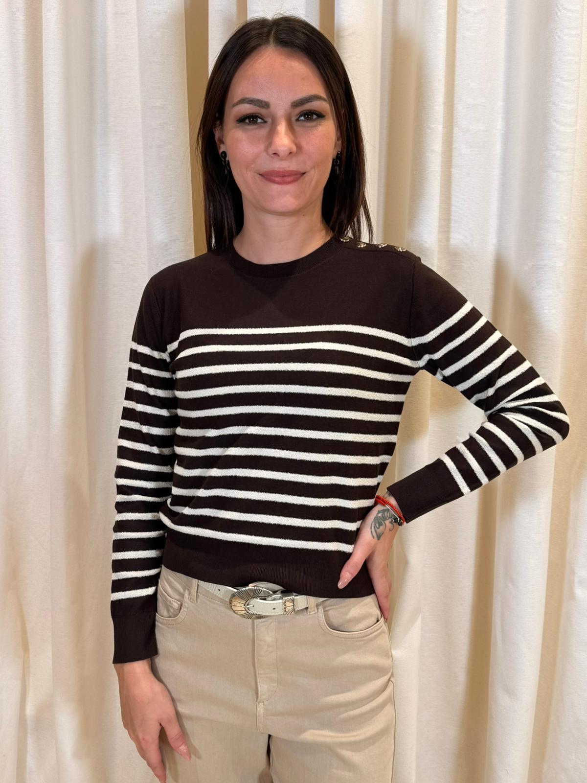 Maglia rigata viscosa lavorazione bouclè CANNA 001 MARELLA SPORT 