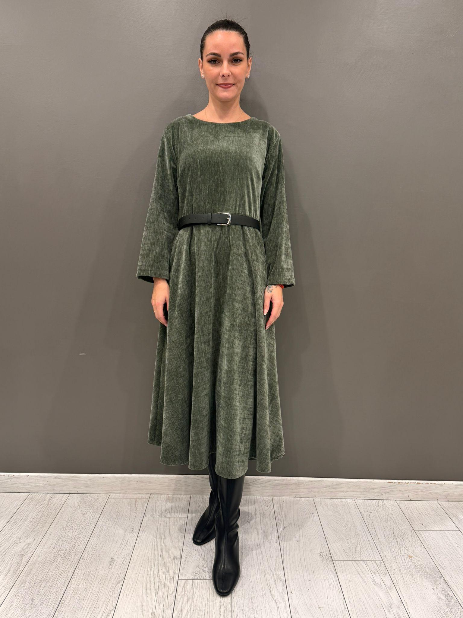 Abito velluto liscio goffr 19379P VE REBECCA 