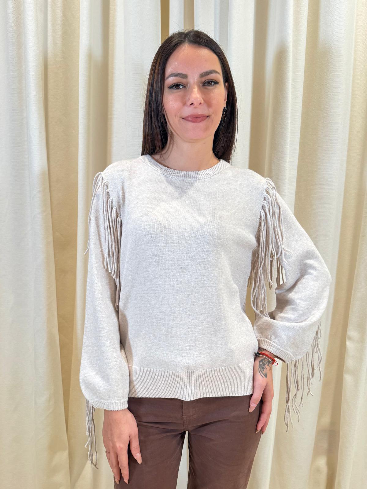 Maglioncino corto con frange FALCO 004 EMME MARELLA 