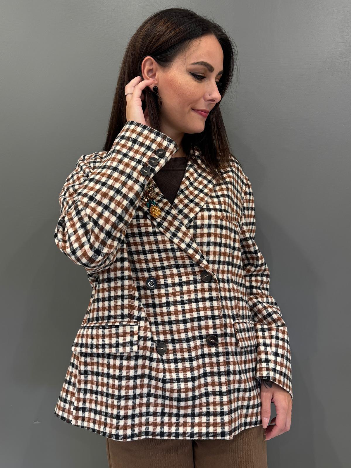 Blazer doppiopetto a quadri B141 00 CRISTINA GAVIOLI 