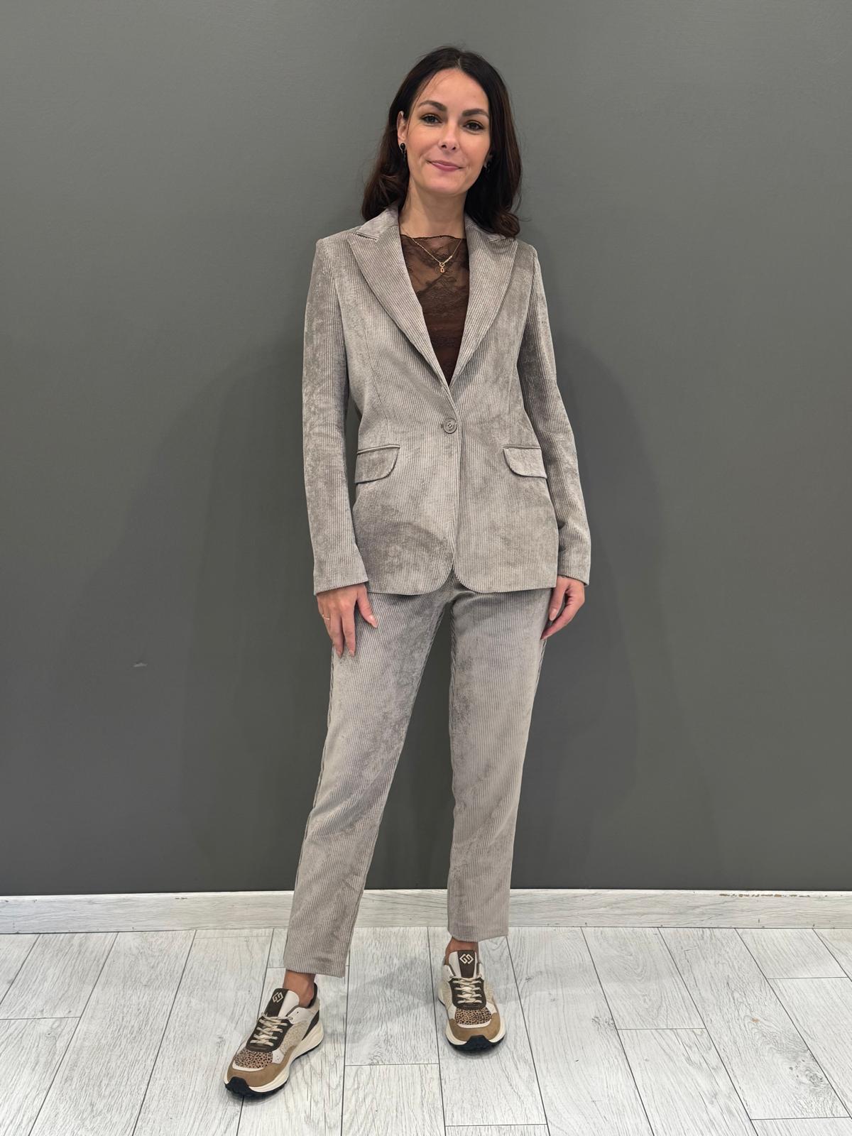 tailleur monopetto velluto a coste 20413 BE CRISTINA GAVIOLI 