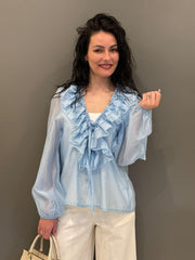 camicia organza con rouches