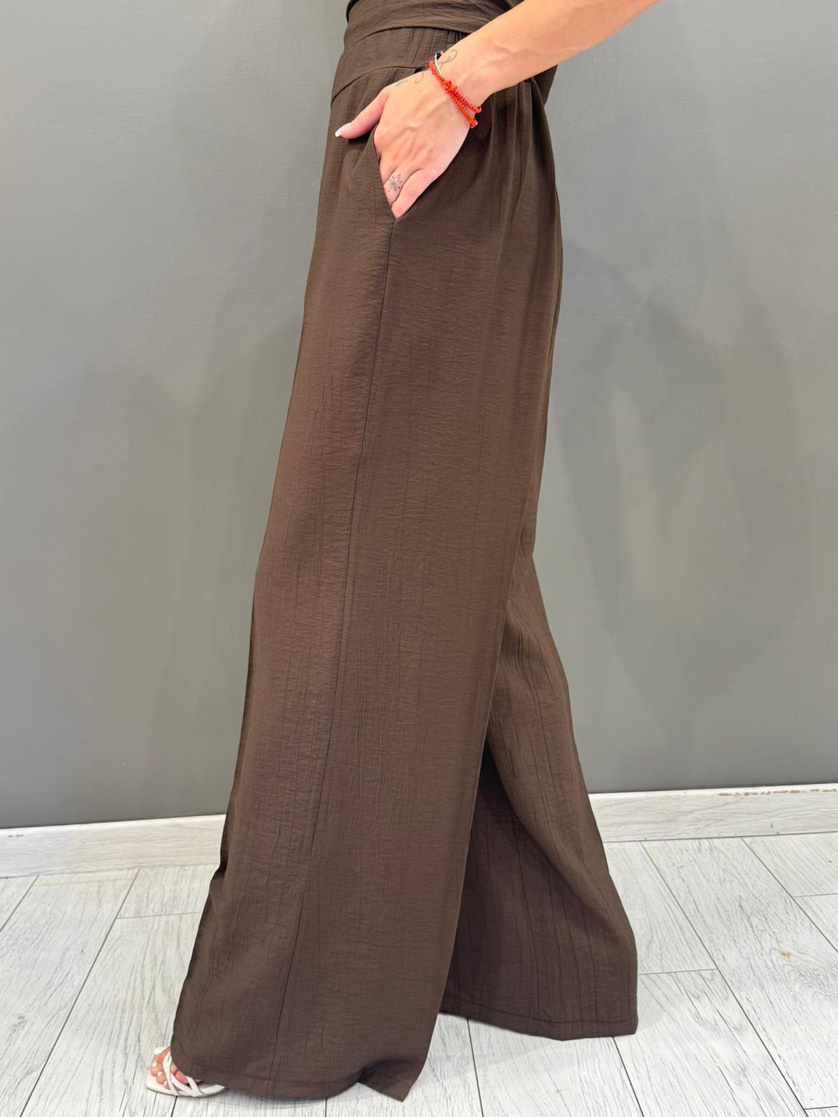 Pantalone fluido cioccolato CP316-25 MO REALI 