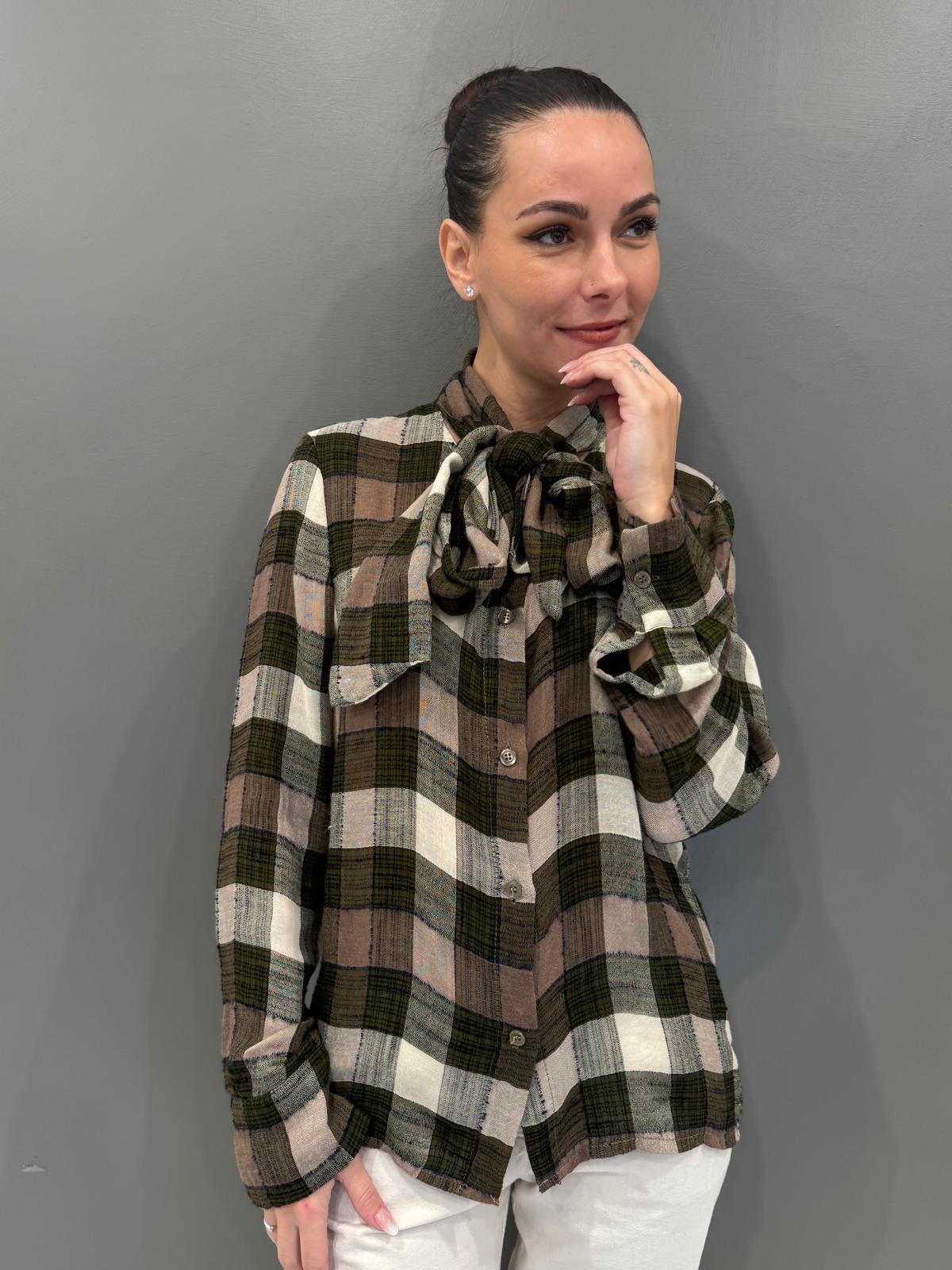 Camicia check british con fiocco 79024Q20-21 FA REBECCA 