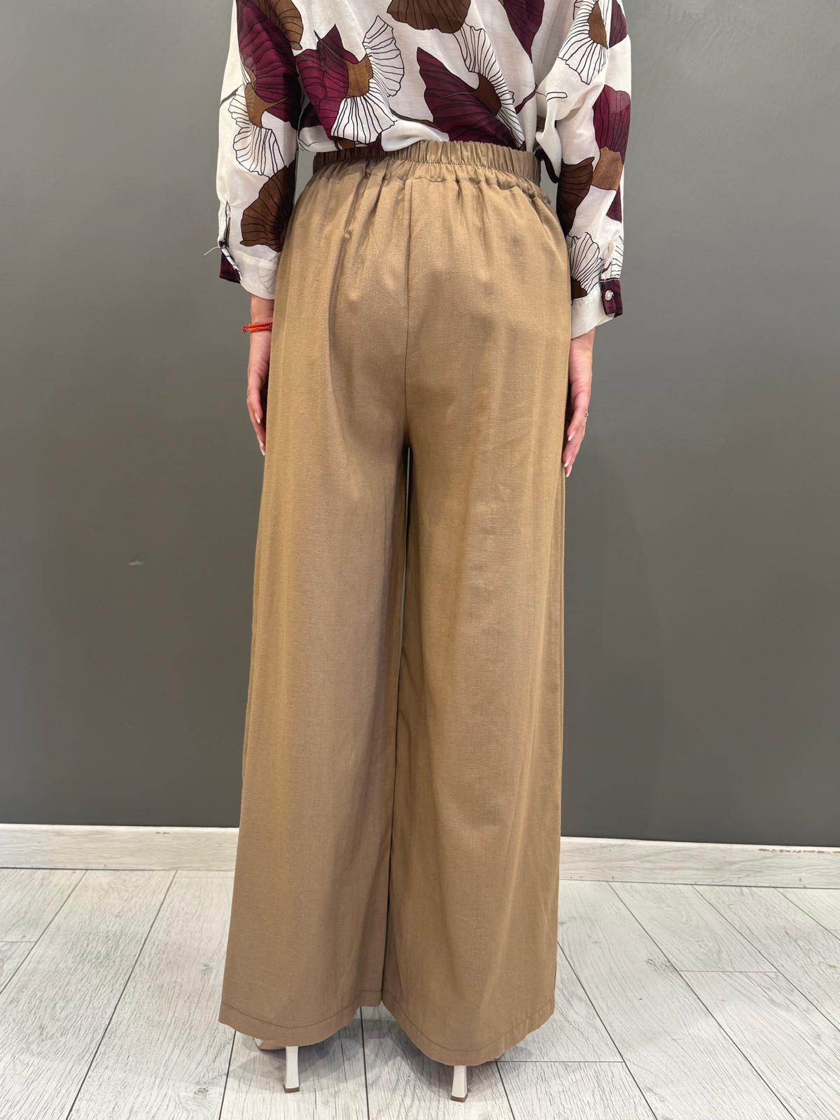 Pantaloni palazzo misto lino L2337 BIS REBECCA 