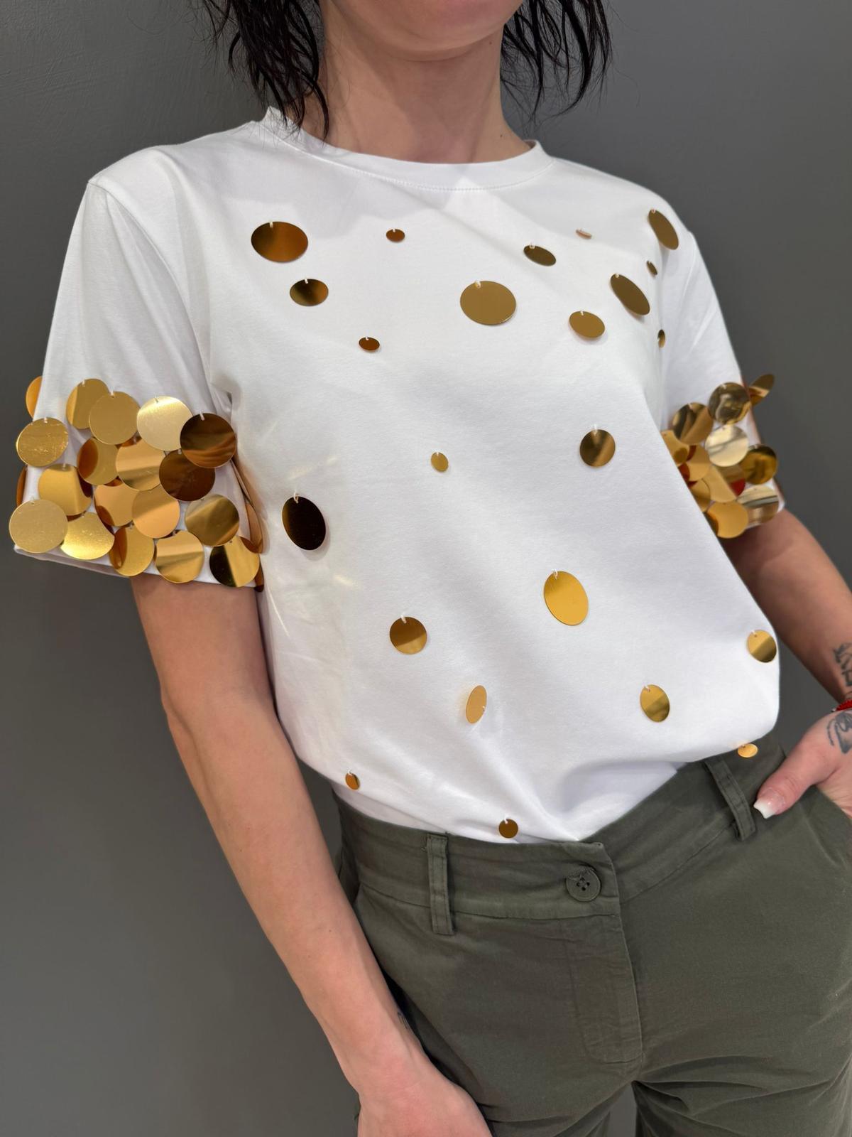 T-shirt macropaillettes 30109 BIOR CRISTINA GAVIOLI 