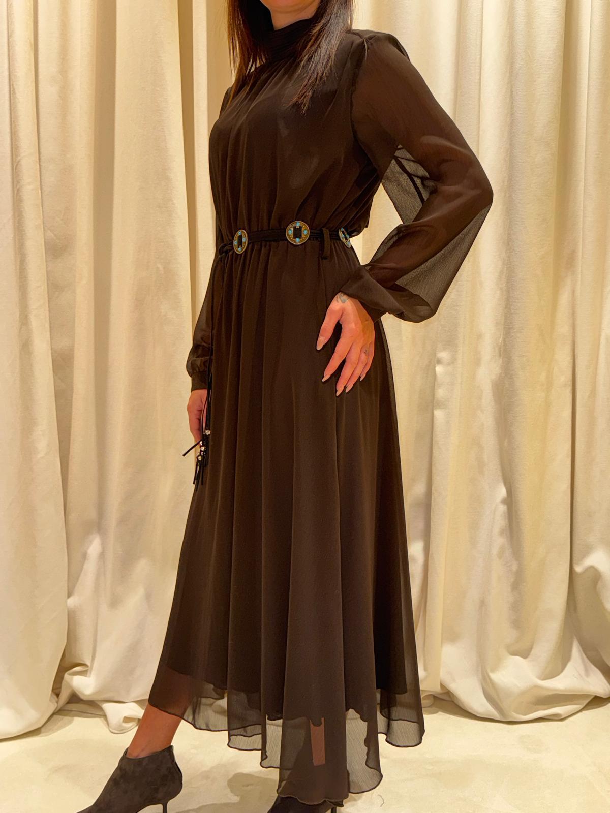 Abito geogettr midi con cintura A10151ATA MO TENSIONE IN 