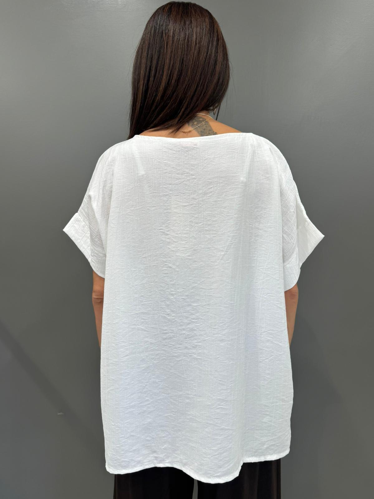 Blusa over in tessuto fluido 6553 PA REBECCA 