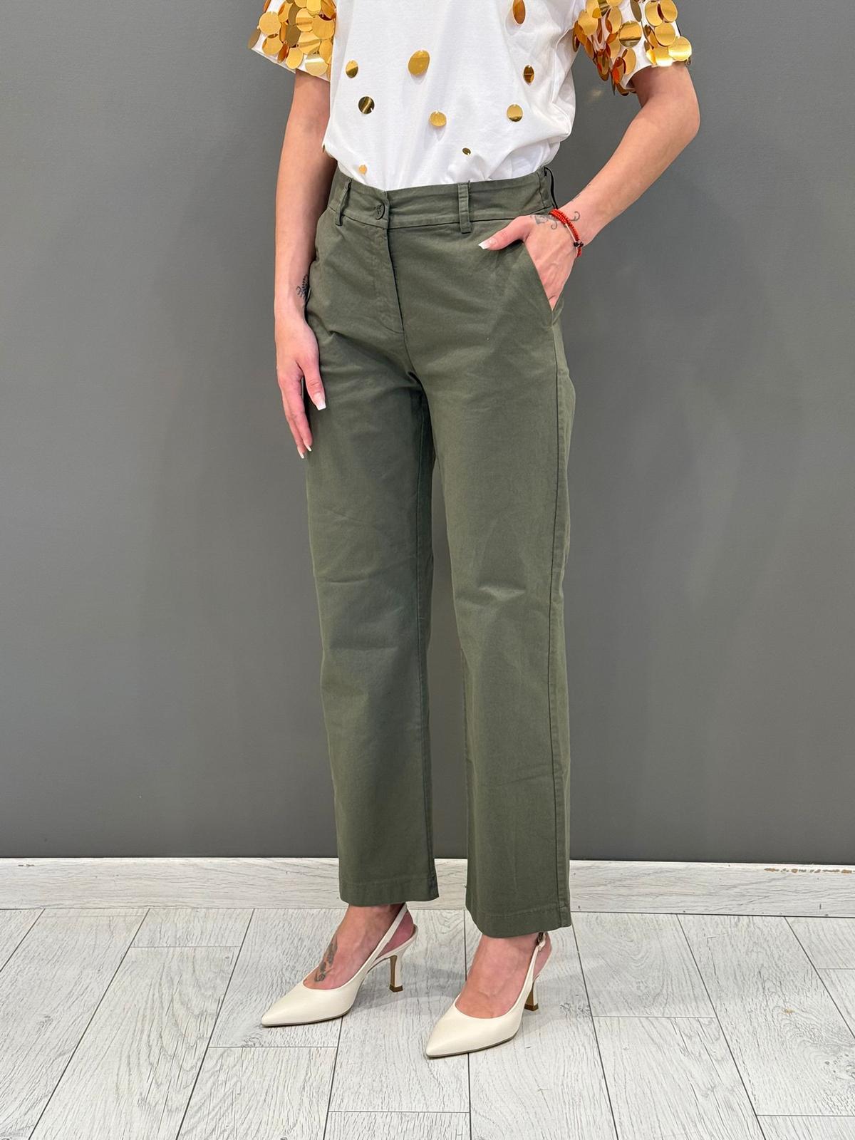 pantaloni chinos dritto gabardina