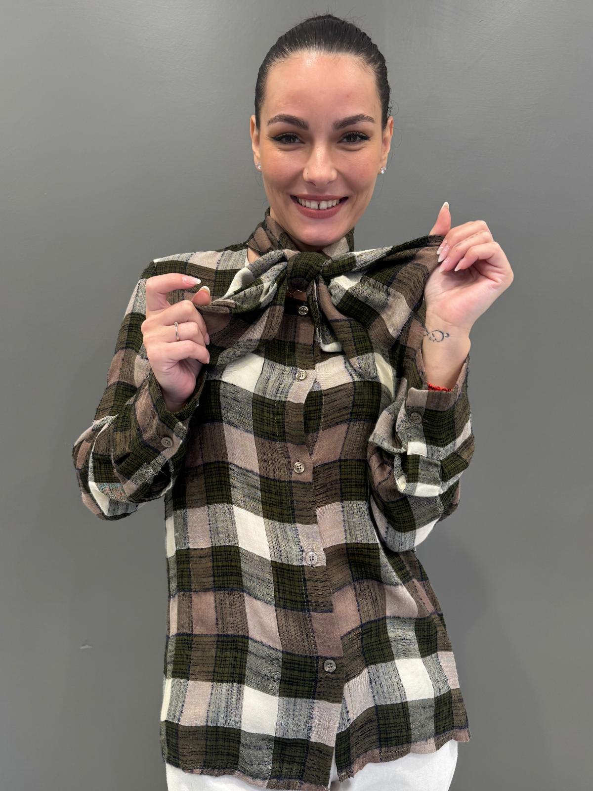 Camicia check british con fiocco 79024Q20-21 FA REBECCA 