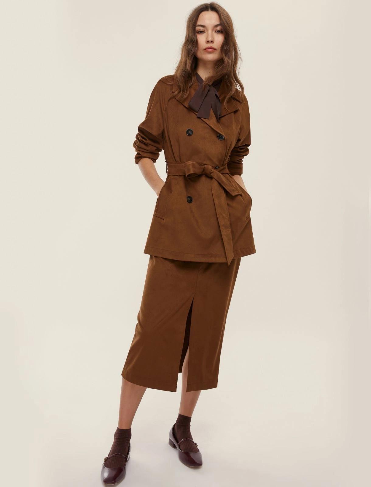 Gonna midi scamosciata DRITTO 004 EMME MARELLA 