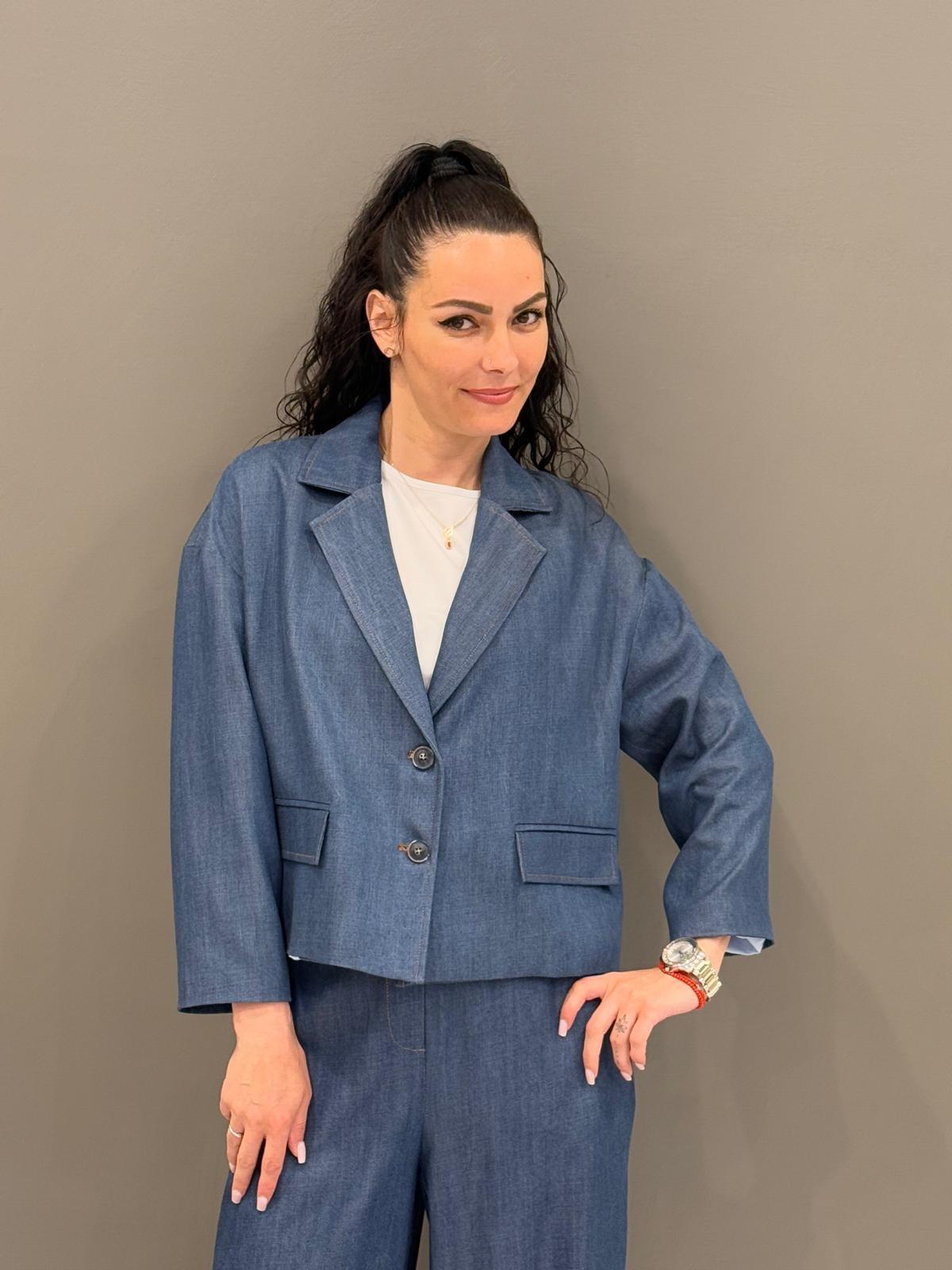 giacca corta over tencel 6089 DE CRISTINA GAVIOLI 
