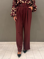 Pantalone vita alta wide con cintura P0395 VI REBECCA 