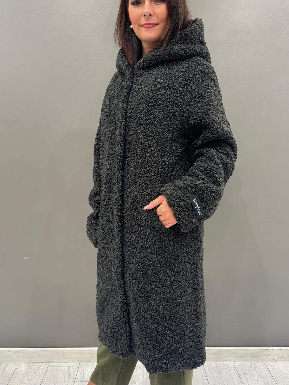Cappotto teddy con cappuccio LEONIE GF REALI 