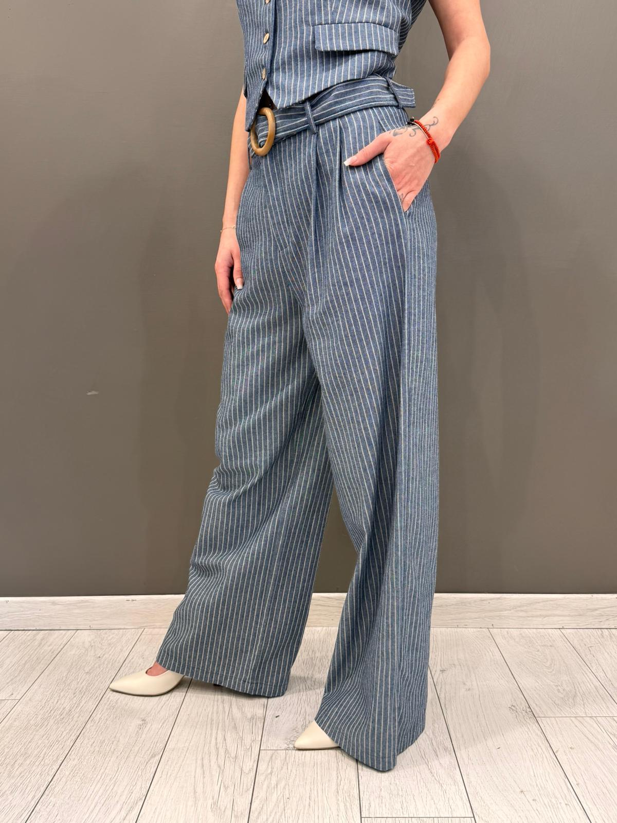 Pantalone palazzo gessato 23612 POPA REALI 
