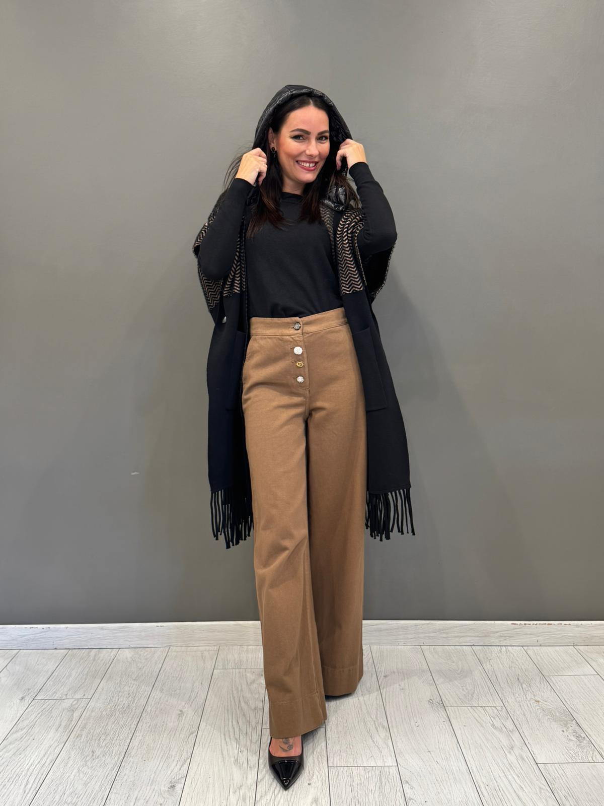 Mantella frange maglia e tessuto LODOLITE 116 REALI 