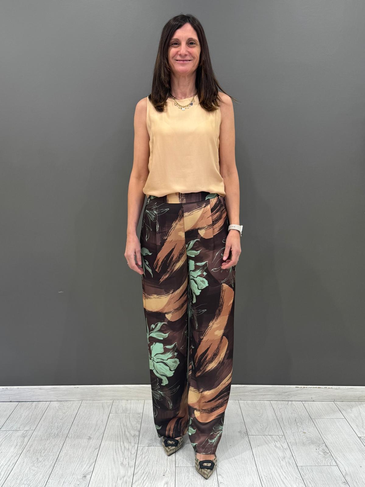 pantaloni stampa fiori
