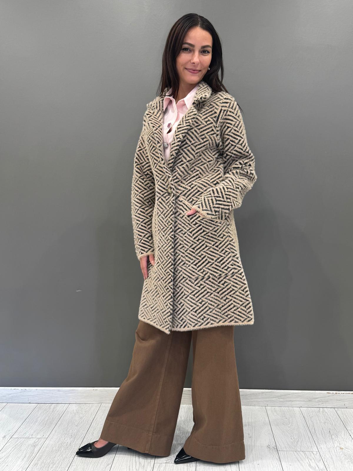 cappotto cardigan effetto peluche MADINA SA REALI 