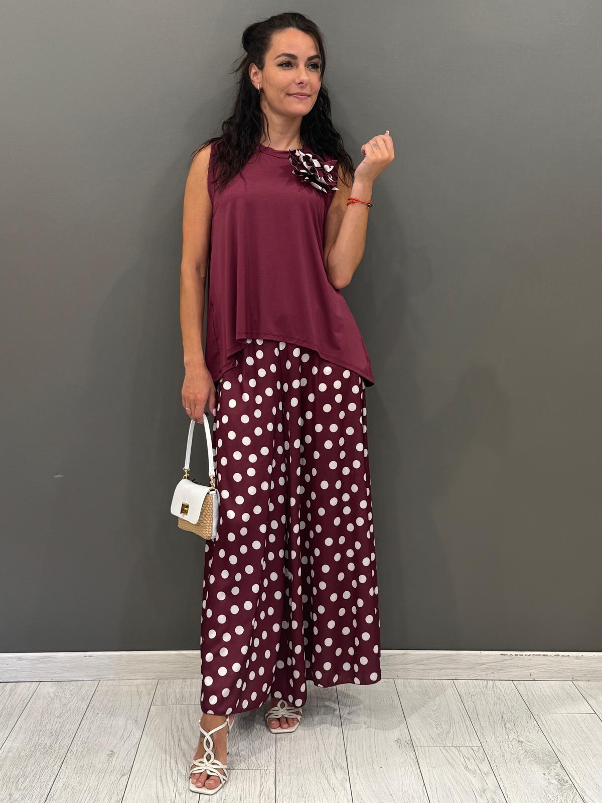 Completo top+pantapalazzo pois