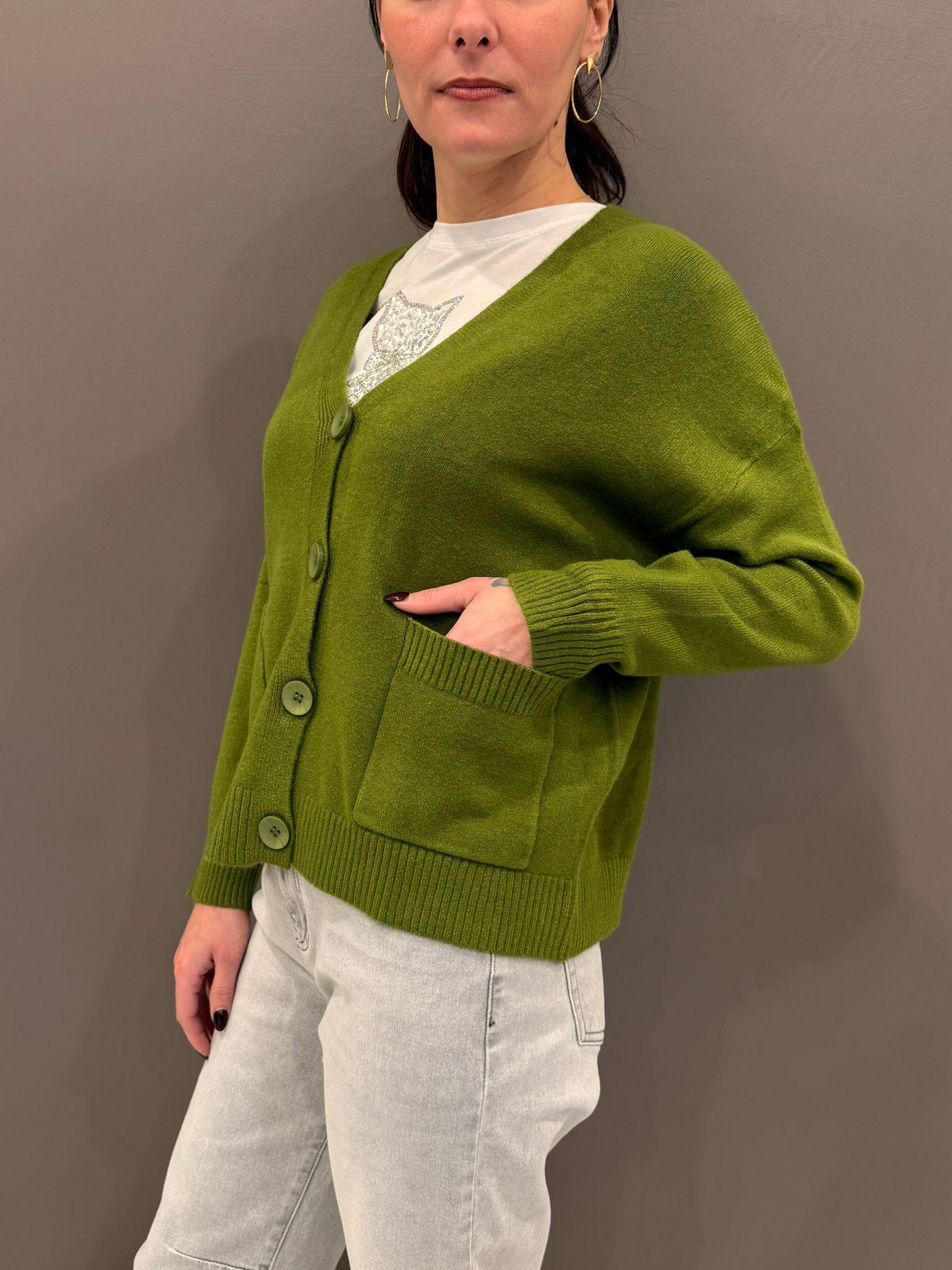 Cardigan con tasche JN0568 1048 REBECCA 