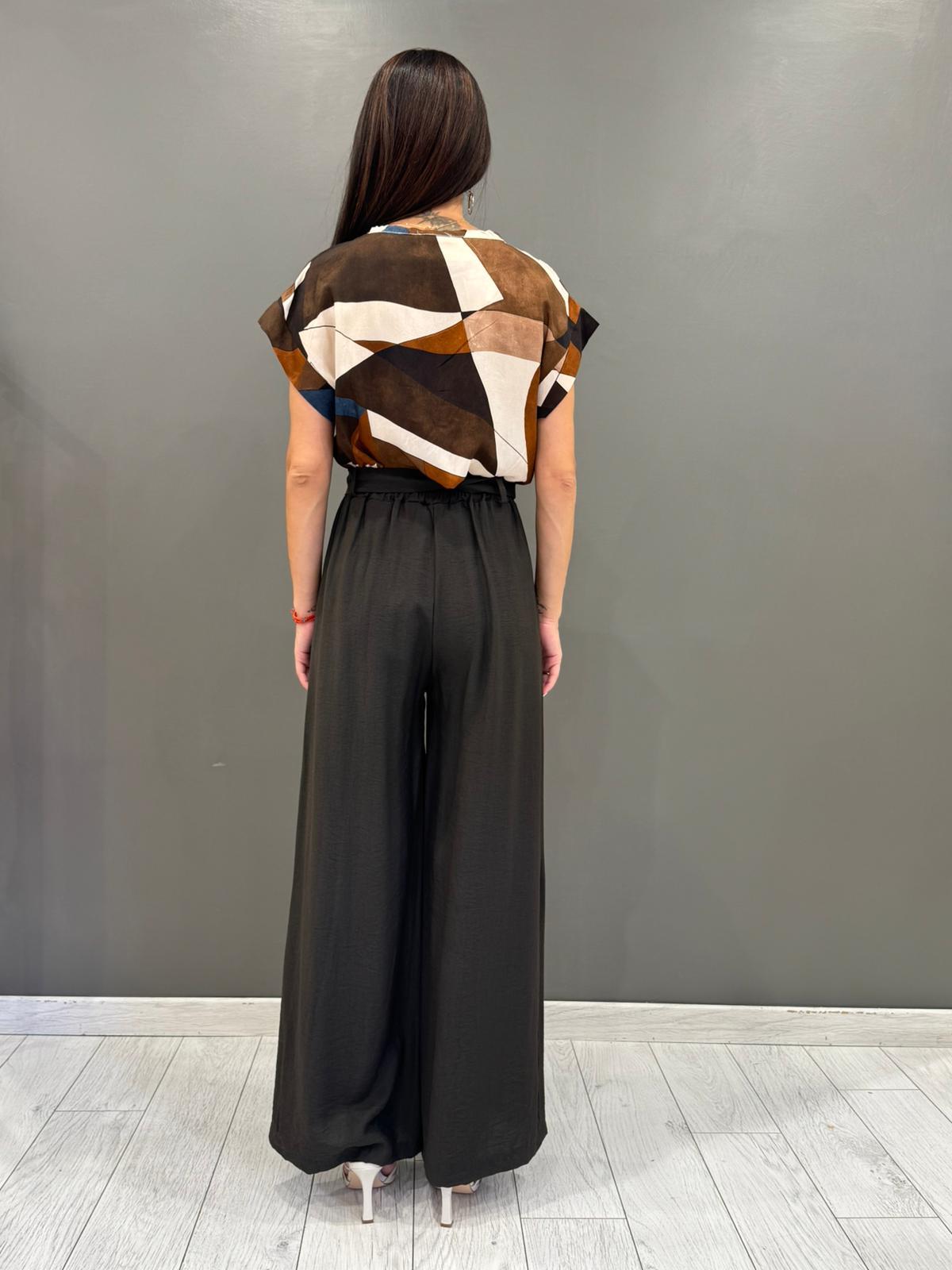Pantalone palazzo  con cintura in vita 18839-05 MO REBECCA 