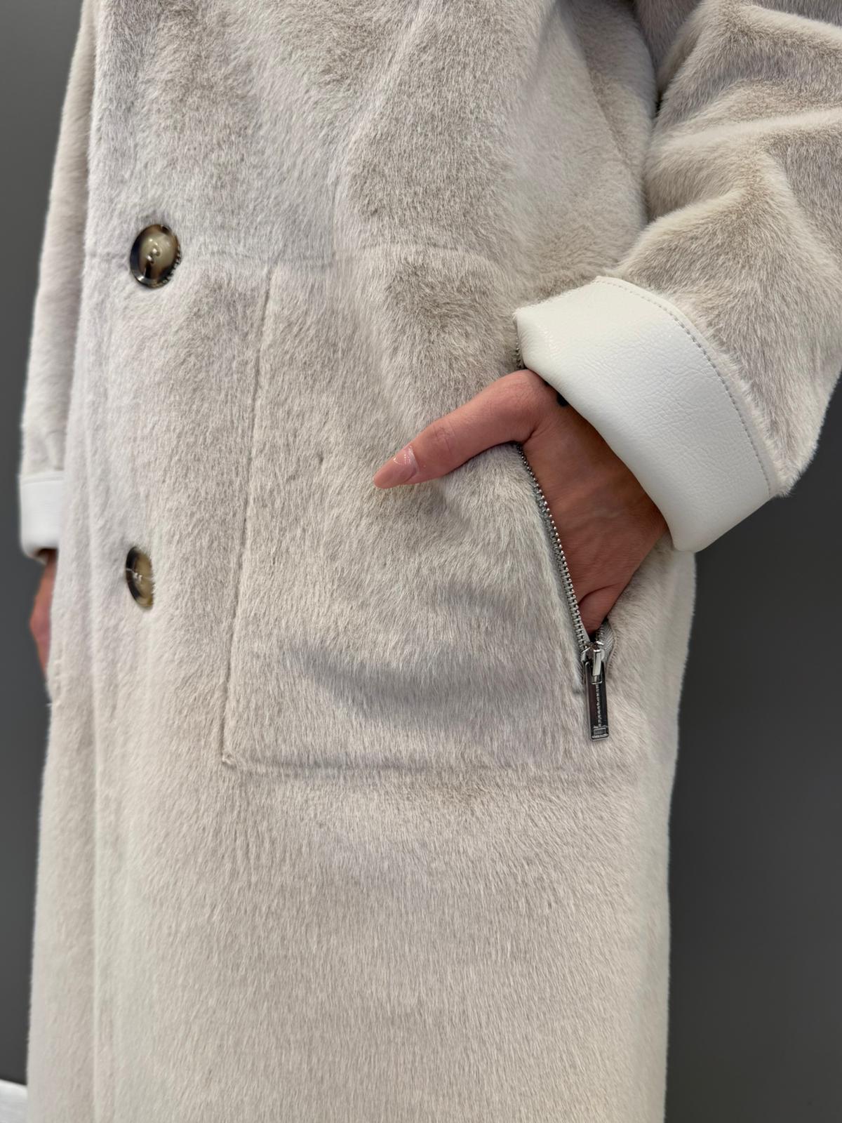 Cappotto lungo reversibile panna TATIANA BE REALI 