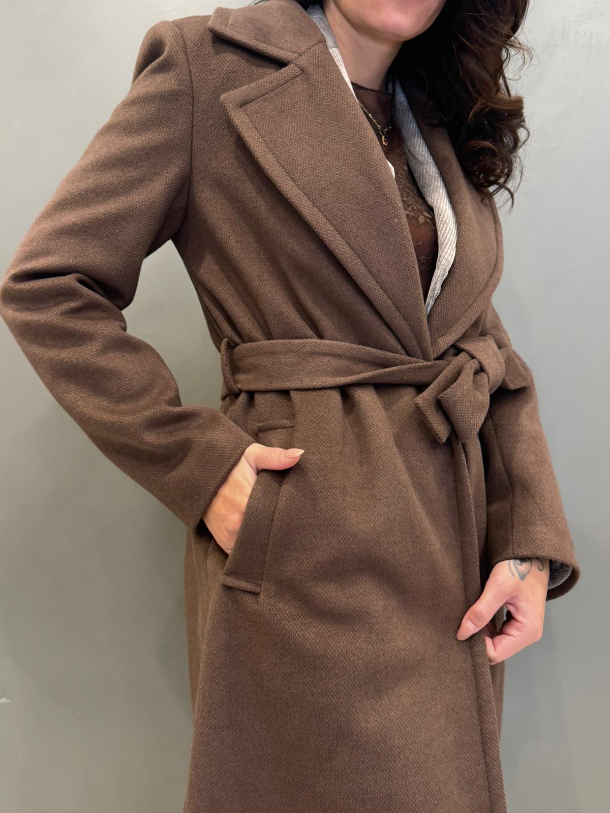 Cappotto lungo con cintura 20456 MO CRISTINA GAVIOLI 